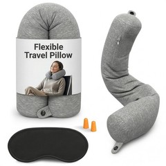 Almohada De Viaje Ajustable Con Funda De Terciopelo Y Kit De Sueno Lujo