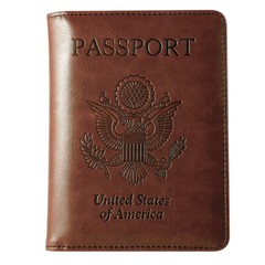 Blocking RFID Multi-function Passport Holder Card Slot Vaccine Card Leather Case