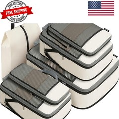 4 Set/6 Set/8 Set Compression Packing Cubes Travel Accessories Expandable Pac…