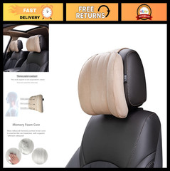 Soft Suede Memory Foam Car Headrest Pillow – Ultimate Comfort & Support for Trav