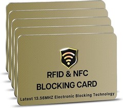 RFID Blocking Card – 5 Pack, Contactless NFC Credit Card ID Protection Safe Bank
