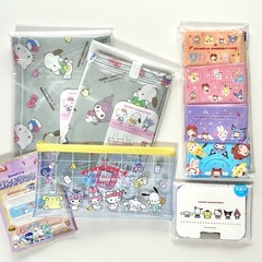 Sanrio Travel Set 5pc Compression Bags Pouch Wet Wipe Lid Flushable Japan Kawaii