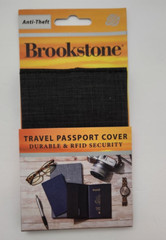Brookstone Passport Holder Anti-Theft RFID Blocking Slim Wallet Cover Case Black