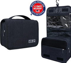 Large Hanging Toiletry Bag Waterproof Cosmetic Travel Makeup Organizer Black