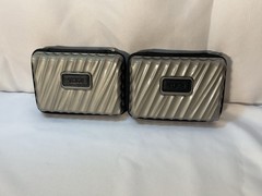 TUMI for Delta Grey, Logo Hard Shell Amenity Travel Cases Only- Set Of 2