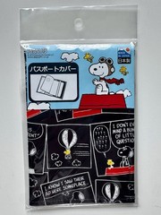 Peanuts SNOOPY Passport Cover Comic Strip Black LICENSED Made In Japan PVC