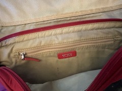 TUMI Red/Maroon Hanging Folding Toiletry Case