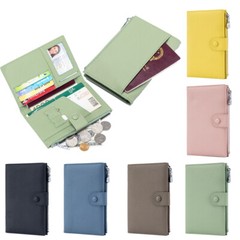 Genuine Leather Passport Cover Travel Wallet Passport Holder Slot RFID Blocking