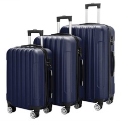 Navy Blue 3 in1 Multi Large Capacity Traveling Storage Suitcase Luggage Set