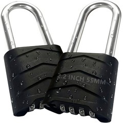 2PCS Large Combination Padlock, 2-5/8″ Extra Long Shackle, Outdoor Combo Lock…