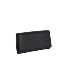 Grace RFID Blocking Wallet, Multiple Card Slots, Zip Pocket () black