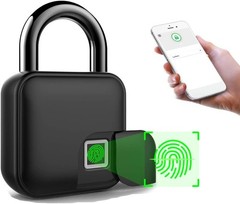 Smart Fingerprint Padlock Waterproof APP Keyless Biometric Electronic Lock USB