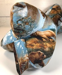3 Sided Dog Bone Shaped Neck Pillow, Neck & Lower Back Support LG-Bear in Nature