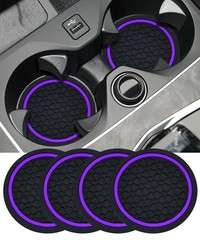 UBOG 4PCS Car Coasters, Accessories Interior, 2.75 Inch Black&purple