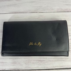 Miamica File & Fly Travel Document Organizer Wallet Black Saffiano PU Leather