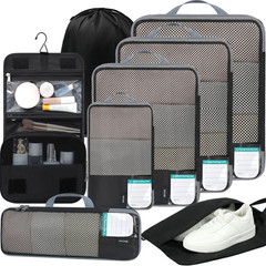 4 Set/6 Set/8 Set Compression Packing Cubes Travel Accessories Expandable Packin