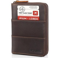 Polare Full Grain Leather Travel Passport Wallet with YKK Zipper and RFID Blo…