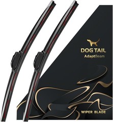 DOG TAIL Neoprene Dual-Steel Frame Wiper Blades 22″+22″ with Multiple Adapters