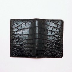 Handmade Genuine black Crocodile Skin passport holderFree economy shipping