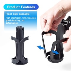 Eucredy Universal Stroller Cup Holder, Upgrade 1 Count (Pack of 1), Black