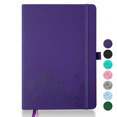 Notebook Journal for Women,A5 Hardcover Leather Journaling Notebooks for Purple
