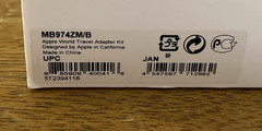 Apple World Travel Adapter Kit for Apple Power Adapters & Chargers MB974ZM/B