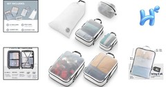 Travel Packing Cubes Large Set Mesh Compression Luggage Organizer Water Resis…