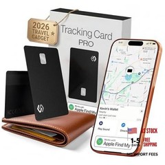 Apple MFi Certified Wallet Tracker PRO for Travel Credit Black PRO (Pack of 1)