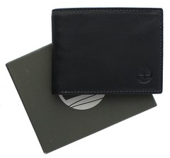 Timberland Men’s Wellington Leather Rfid Bifold Commuter Security Wallet Black