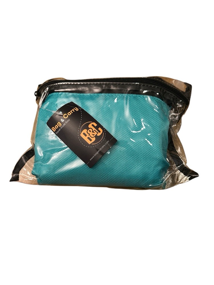 Bag & Carry Clear and Turquoise Zippered Travel Accessory Bag Set