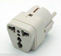 24-Pk Grounded Universal Plug Adapter for Germany France U.S. To German Style