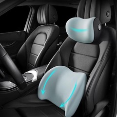 Breathable Soft Durable Lightweight Easy-To-Install Car Neck & Lumbar Pillow Kit