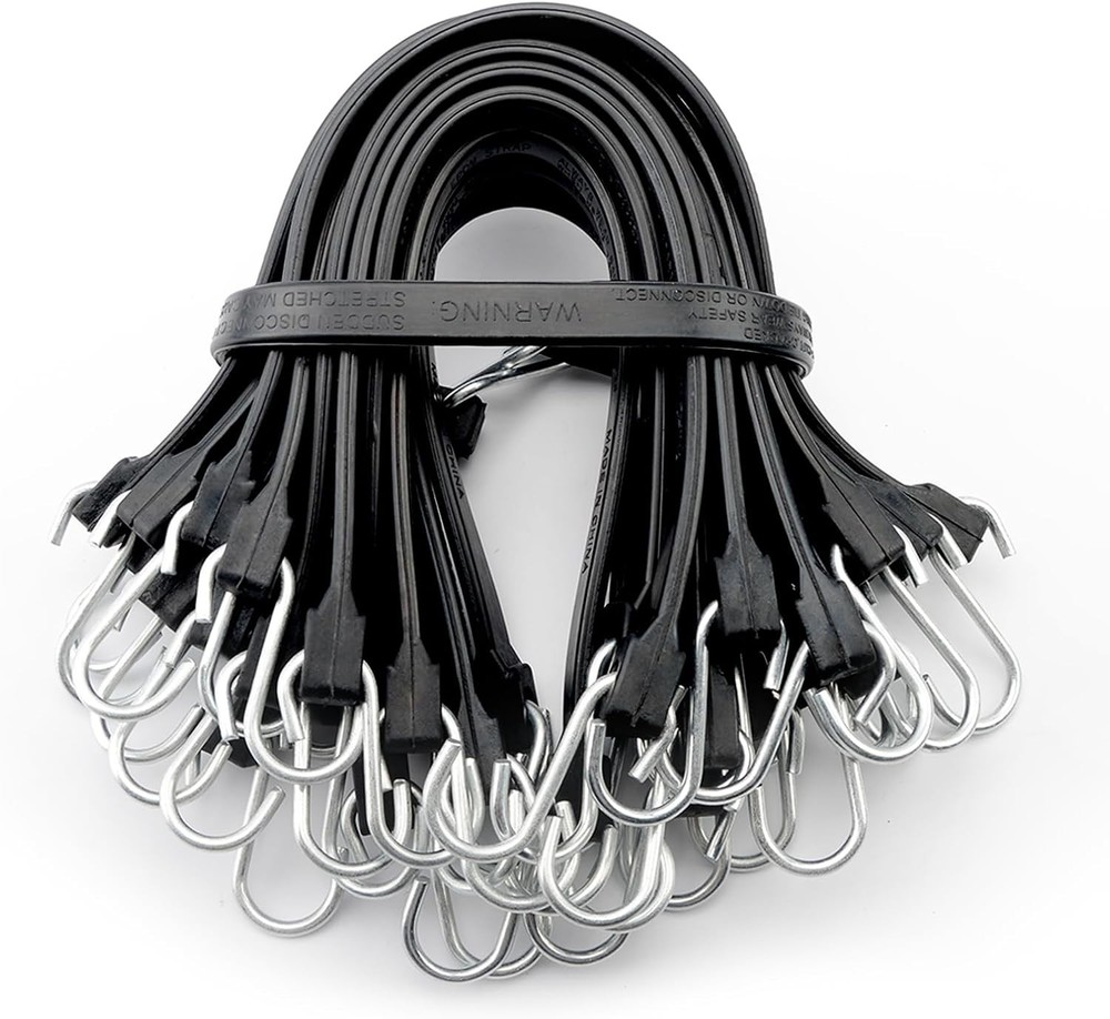 XSTRAP STANDARD 20 Pack 15» Adjustable Rubber Tarp Straps, EPDM 15», Black …