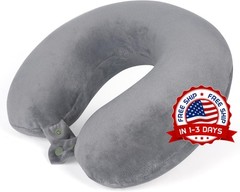 Almohada de viaje de espuma viscoelastica gris para avion