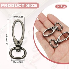 14 Pcs Swivel Key Hooks, 1/2″ Light Black Metal