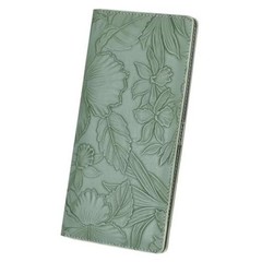 Ultra Slim Thin Wallet for Women Bifold Leather RFID Blocking Light green