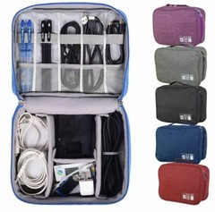 Electronics Organizer Travel Carry Case Phone Cable Charger Cords Cables Camping