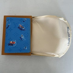 Louis Vuitton Blue Leather Passport Wallet/Organizer Cover with Card Slots