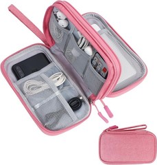 Waterproof Pink Electronic Organizer with 8 Compartments – Ideal for Travel