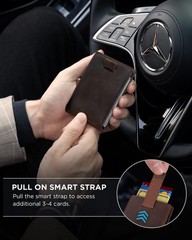 SERMAN BRANDS RFID Blocking Slim Bifold Genuine Leather Minimalist Front Pock