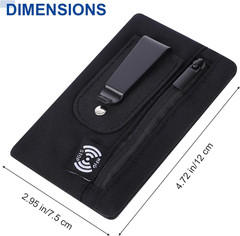 RFID Blocking Clip Stash Pocket, Compact Hidden Travel Belt Wallet for Cards & C