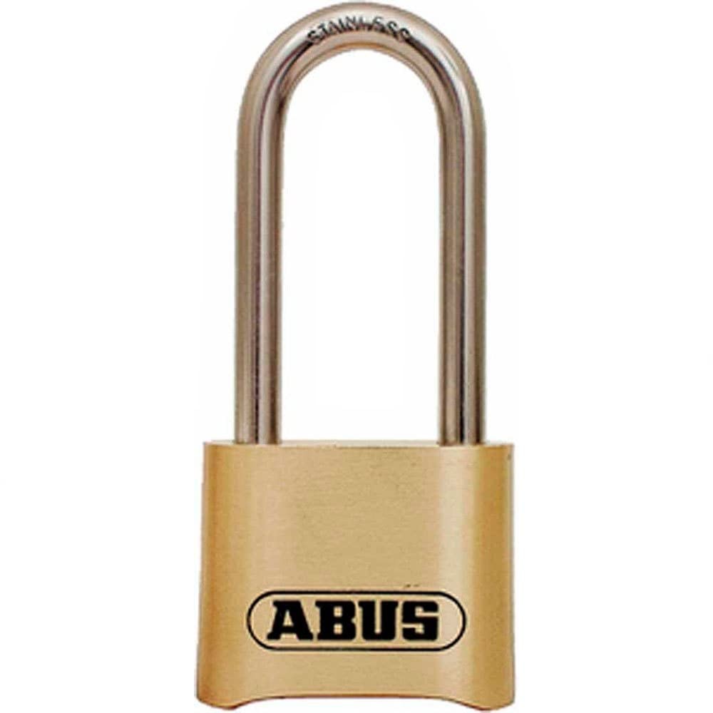 180/50 Solid Brass Combination Padlock, Long Stainless Steel Shackle (2-1/2″)