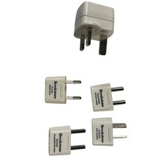 Brookstone International Travel Power Adapter Set 5 Piece with Case White Black