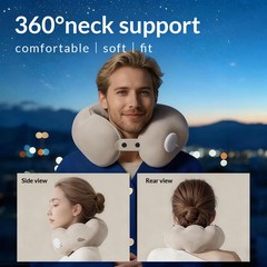 1 pc of compression inflatable neck pillow, portable adjustable U-shaped support