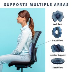 Total Pillow Travel Neck, Head, and Lumbar Support Pillow, Fleece Twistable Trav