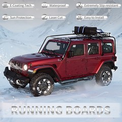 Running Boards Nerf Bars Side Steps For 2018-2025 Jeep Wrangler JL 4 Door 2PCS