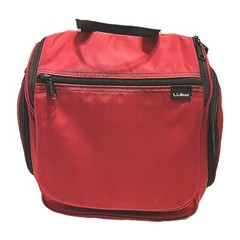 L.L. Bean Medium Nylon Red Personal Toiletry Organizer Travel Bag READ