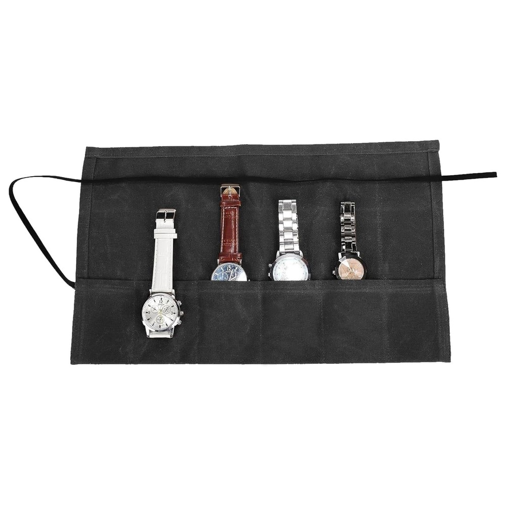 Travel Watch Roll Organizer with 6 Slots Handmade Watch Travel Case Roll-up W…