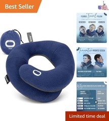 Travel Neck Pillow for Airplane – Patented Double Support for Head, Neck, and…
