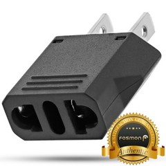 Fosmon 2 Prong Europe to USA Canada Travel Adapter Type C Plug